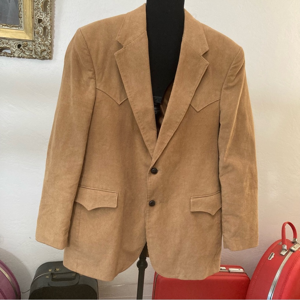 Circle S men’s vintage lined corduroy blazer sport coat western style sz 44 long